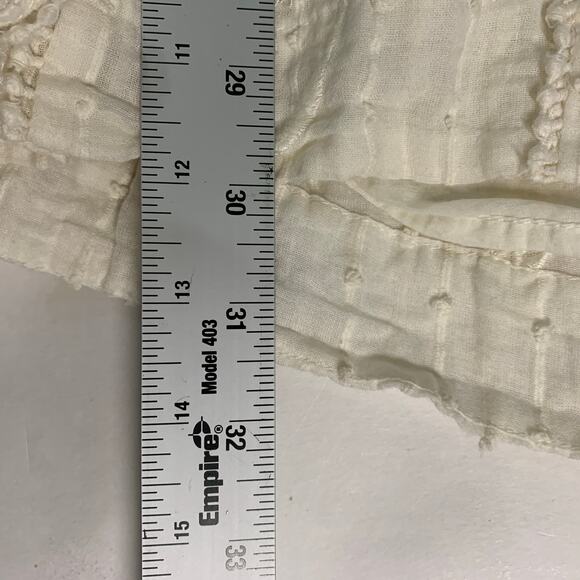 Free People 0 Ivory Isabella Mini Dress Ruffle Swing Long Sleeve Feminine - Picture 8 of 11